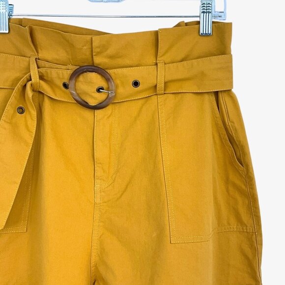 NWT MINKPINK Riley Paperbag Utility Short Mustard Yellow Belted Cuffed Size M - Picture 3 of 11
